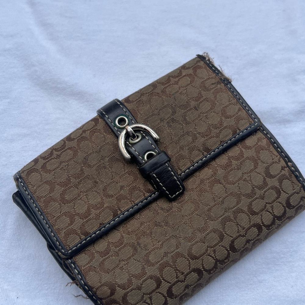 Coach Brown Signature Wallet + Black Camo Zip Wallet Set - Picture 10 of 11